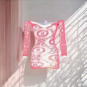 Hott Sexy cutout lace mesh bodycon chemise coverup Barbie